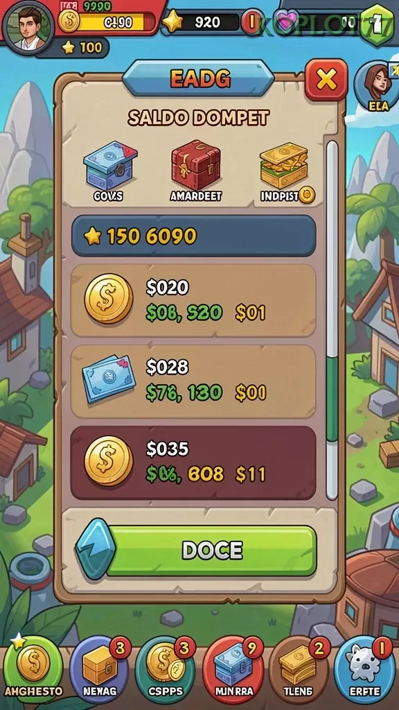 Cuplikan layar KERISTOTO — menu navigasi